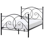 Letto matrimoniale 120 x 200 cm Rete a doghe con struttura in metallo Nero Retro