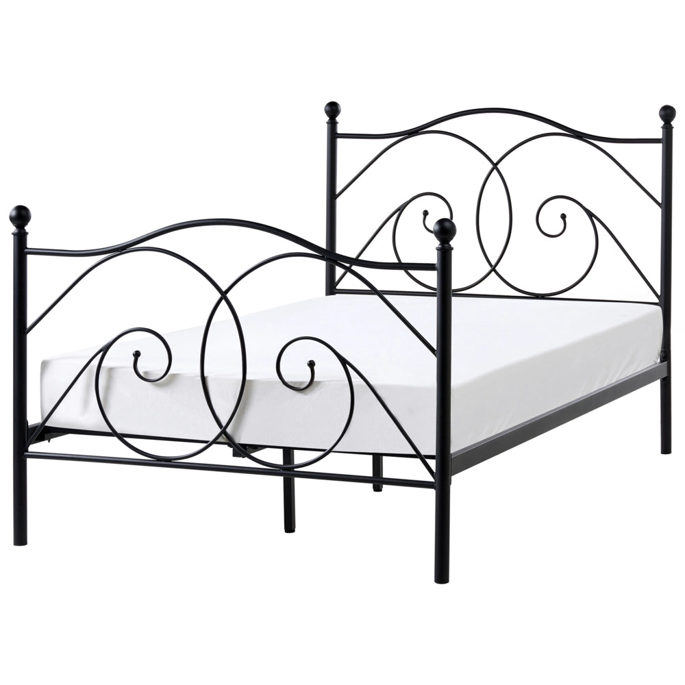 Letto matrimoniale 120 x 200 cm Rete a doghe con struttura in metallo Nero Retro