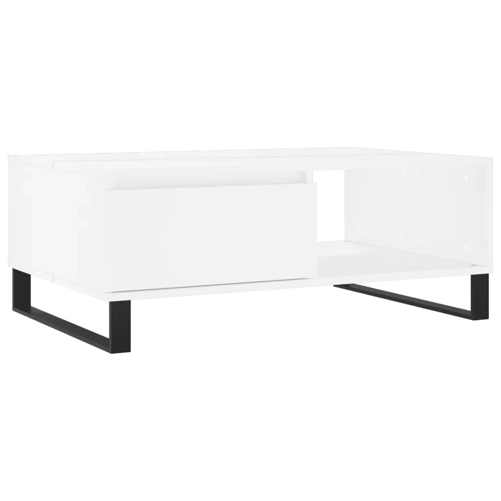 Tavolino da Salotto Bianco 90x60x35 cm in Legno Multistrato 827068
