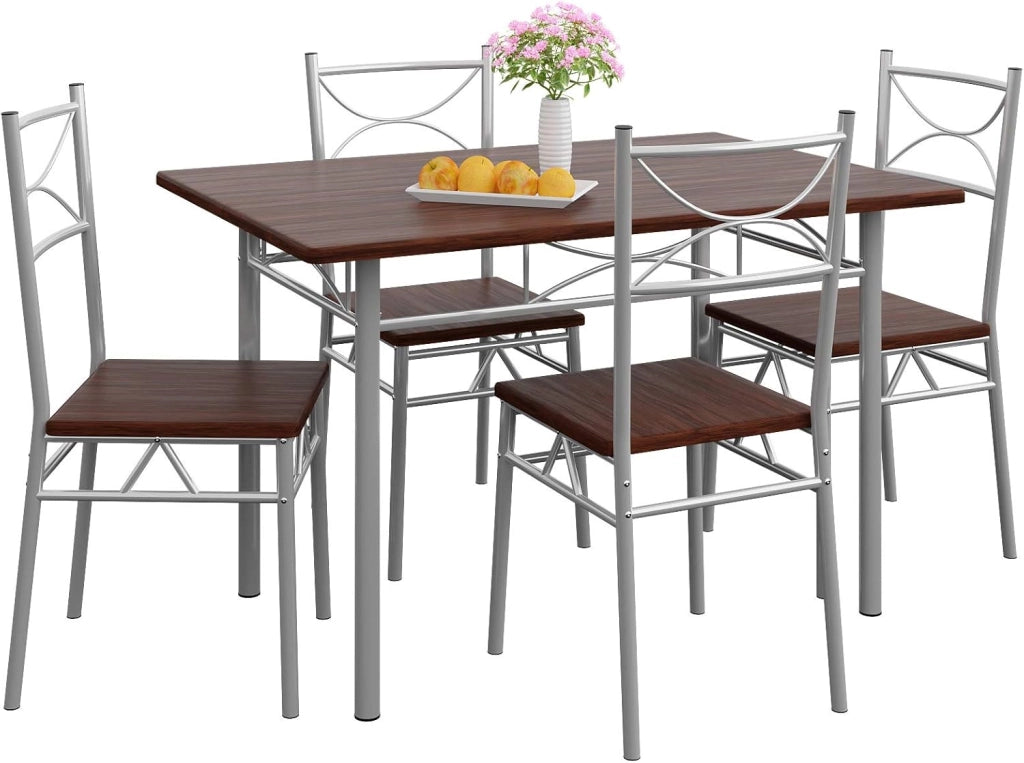 ® Gruppo di Sedute Paul Set 5 Pezzi Tavolo da Pranzo con 4 Sedie Set di Mobili per Sala Cucina Soggiorno Salotto Set da Pranzo Tavoli Sedia