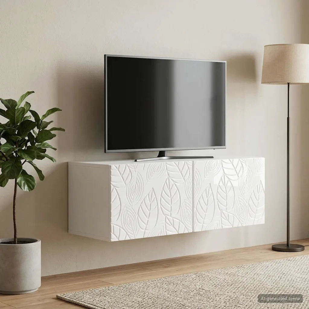 Mobile Porta TV da Muro 78,5 x 41 x 30 cm Bianco Lucido 898859