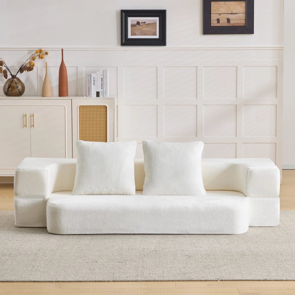 DIVANO LETTO 2 posti 31x31x110 cm Bianco crema in foam, senza montaggio