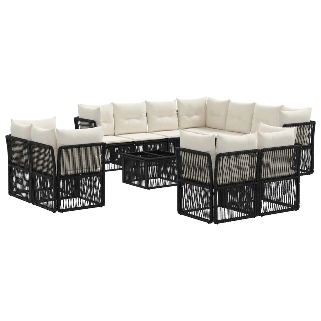 Set Divano da Giardino 12 pcs Nero polyrattan 3434425