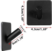Maniglie per asciugamani senza perforazione, acciaio inox SUS304, asciugamani per bagno e cucina adesivi, 2 pezzi maniglie adesive nere