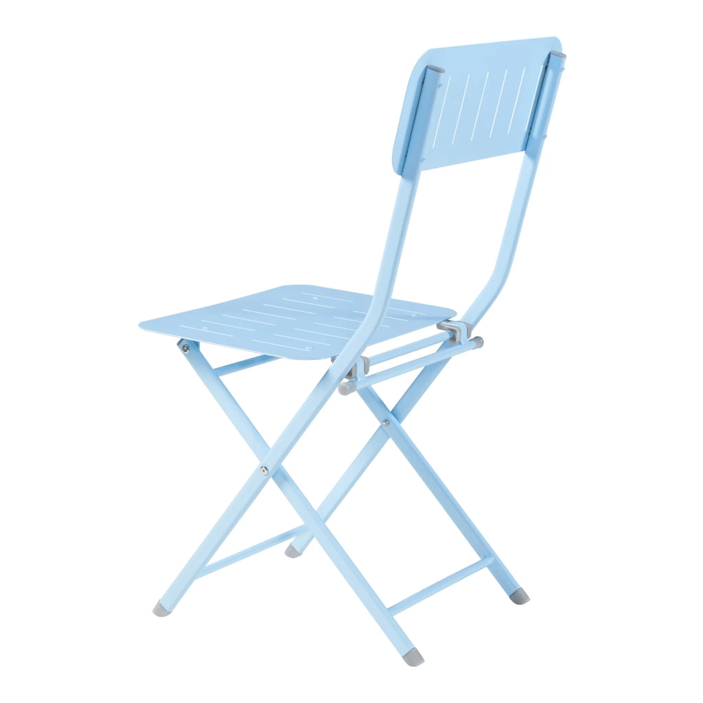 Set di 2 sedie pieghevoli da esterno per giardino campeggio e patio acciaio azzurro cielo 03_0009651