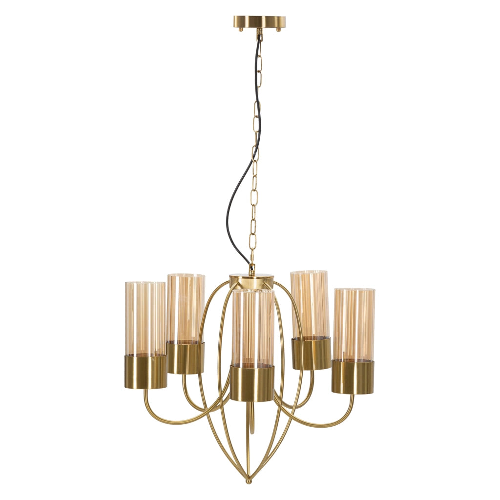 Famidame, Lampada da Soffitto Necessarie 5 Lampadine, oro