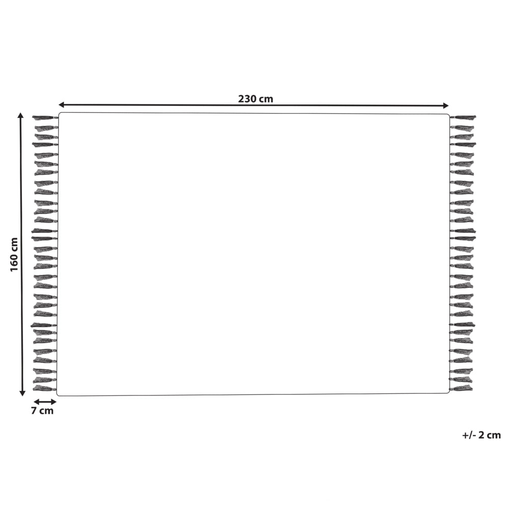 Tappeto di iuta multicolore 160 x 230 cm fatto a mano con nappe stile boho soggiorno camera da letto