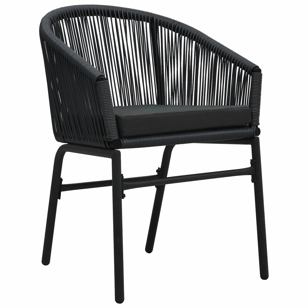 Set da Pranzo per Giardino 9 pcs Nero polyrattan 3378831