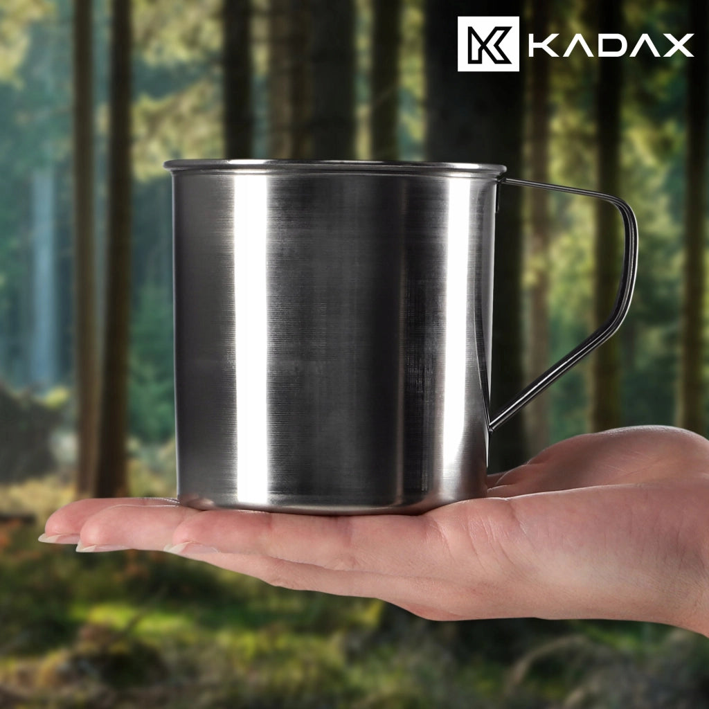 Tazza da viaggio in acciaio KADAX da 400 ml (0,4 l) per la pesca, in metallo, confezione da 2.