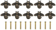 Set di 10 Cerniere per Porte in Metallo - Bronzo - Forma di Abeitape - Maniglia per Mobili - Adatta per Armadi, Comodes e Cassetti - Dimensioni 29,8x17,9x12,9mm.
