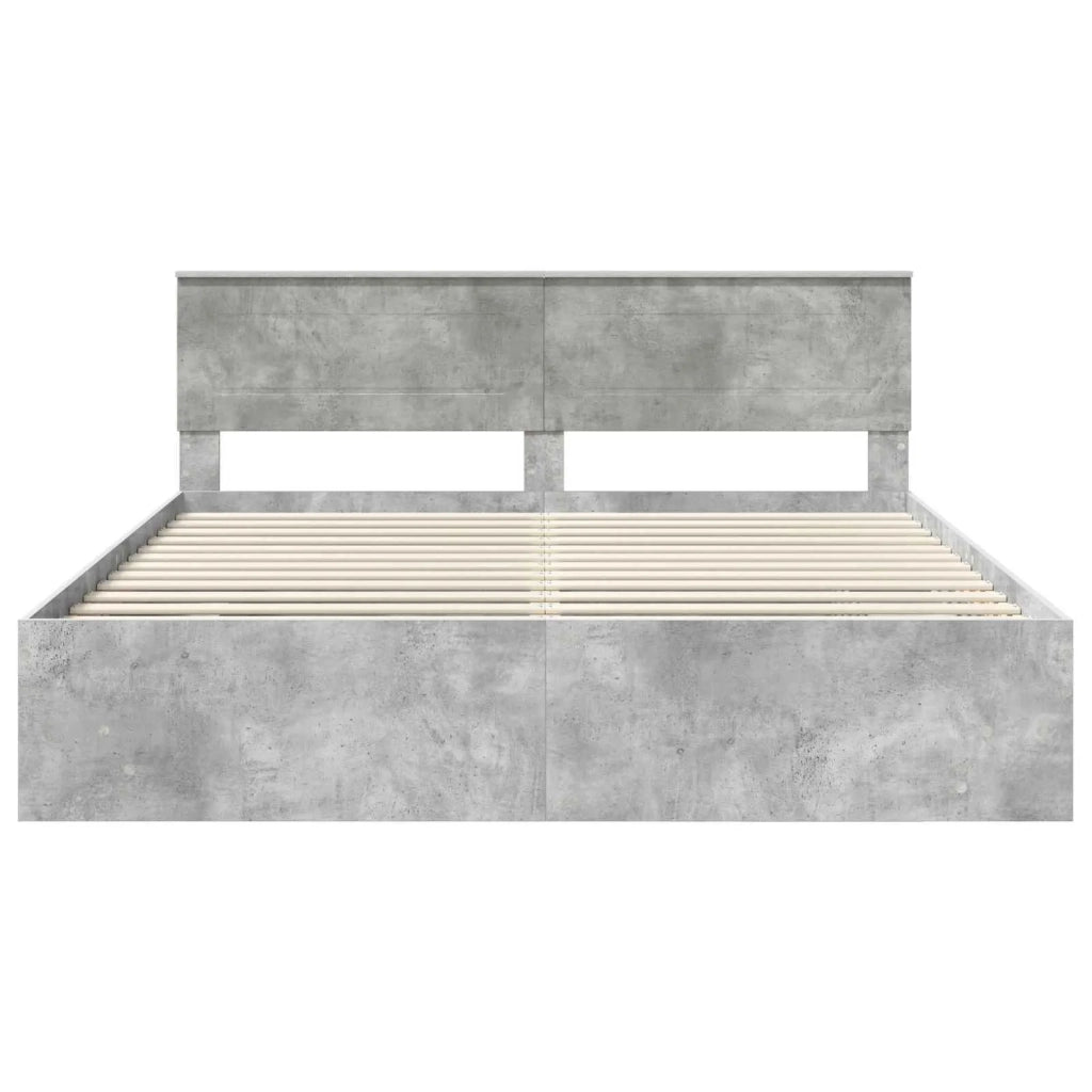 Struttura del letto con testiera Grigio cemento 180 x 200 cm