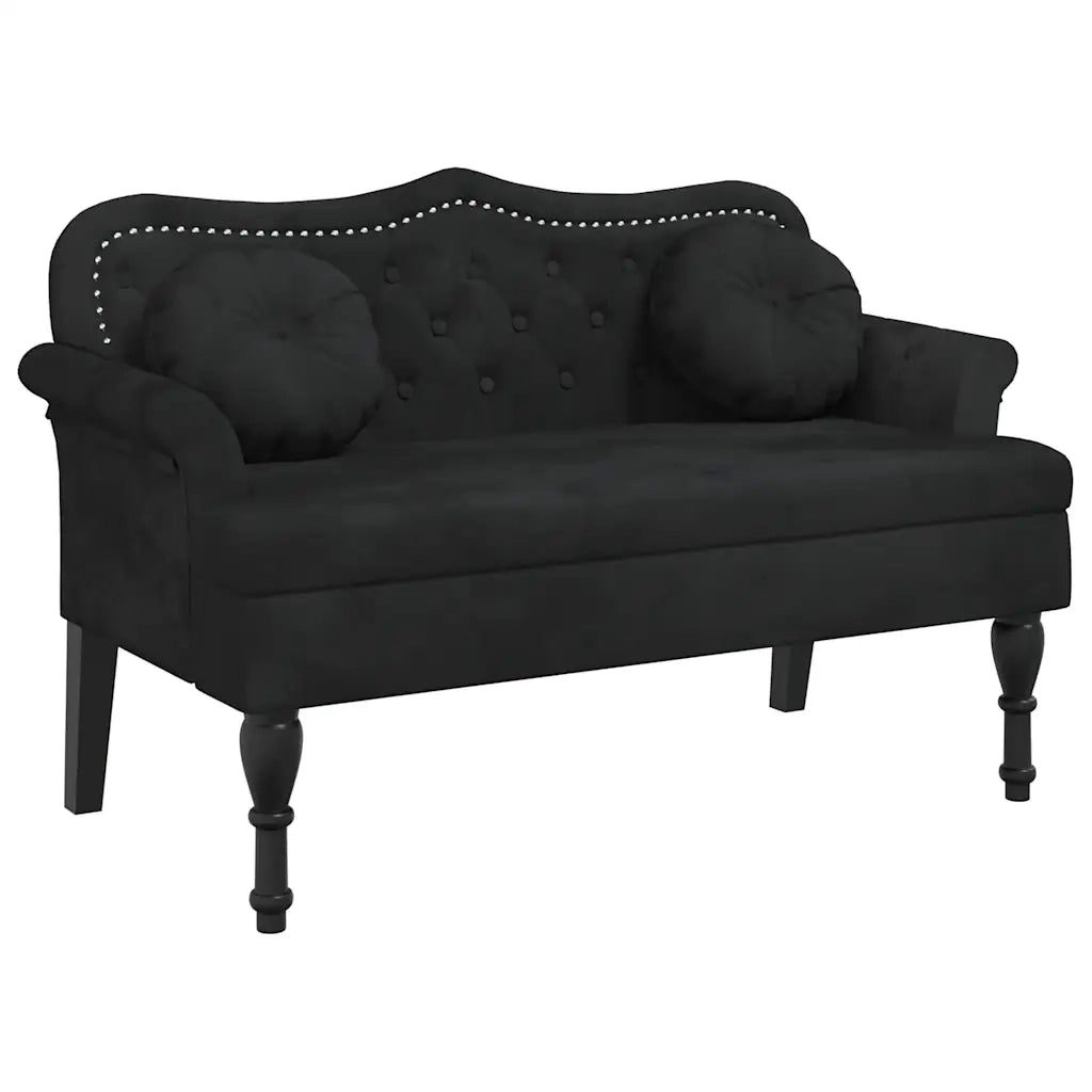 Panca con Cuscini Nera 120,5x65x75 cm Velluto CFW5259266