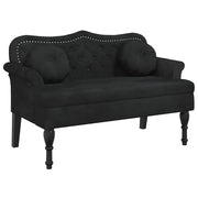 Panca con Cuscini Nera 120,5x65x75 cm Velluto CFW5259266
