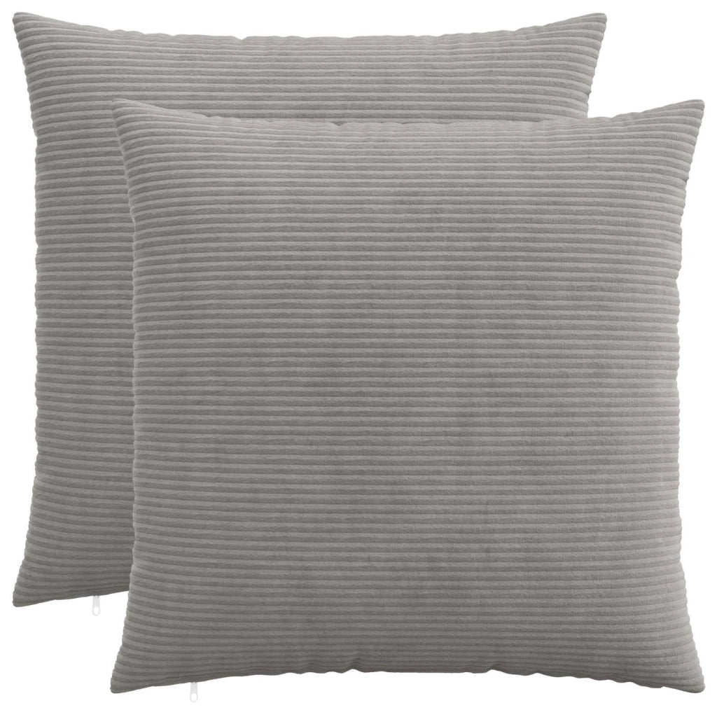 Federa 2 pcs HEERLEN Grigio Chiaro 55 x 55 cm corduroy 912285