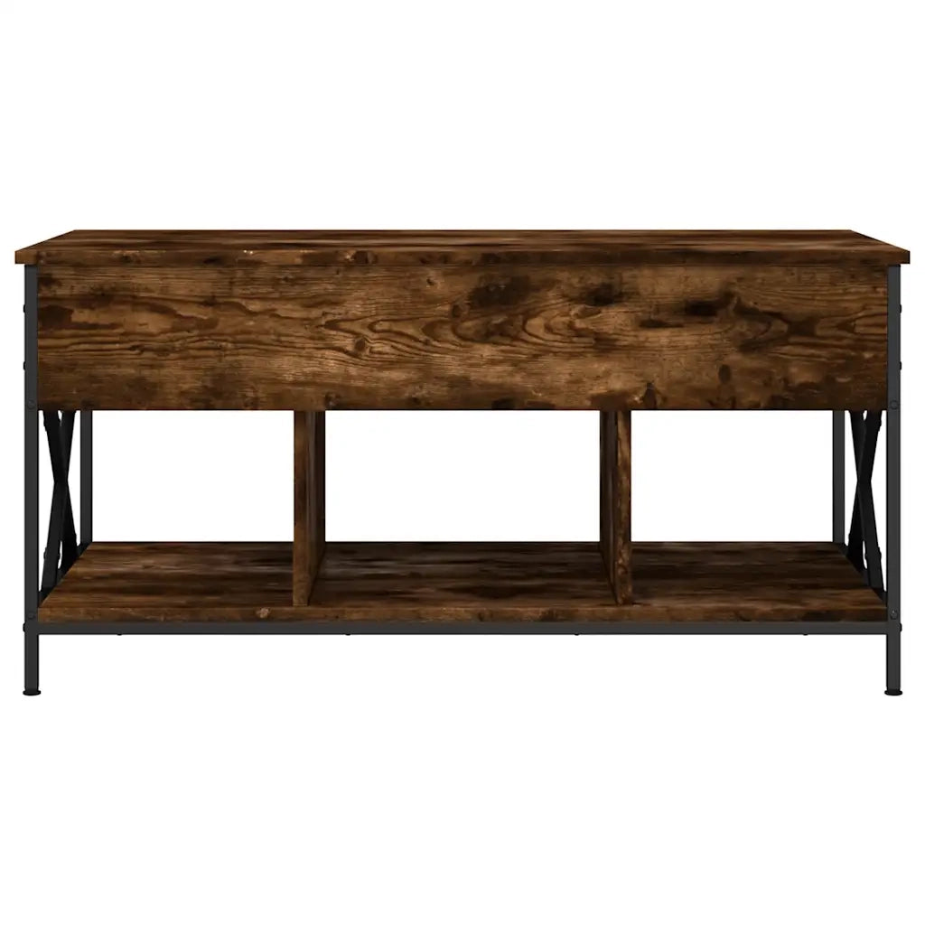 Tavolino Salotto-Tavolino da soggiorno-Tavolo Rovere Fumo 100x55x50 cm Multistrato e Metallo