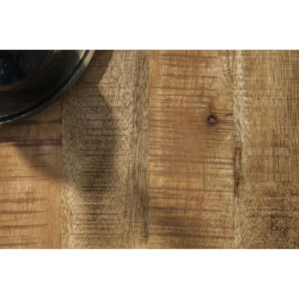 Tavolino basso LUNARA in legno massello di mango con piedi arcuati - tavolo quadrato design classico naturale