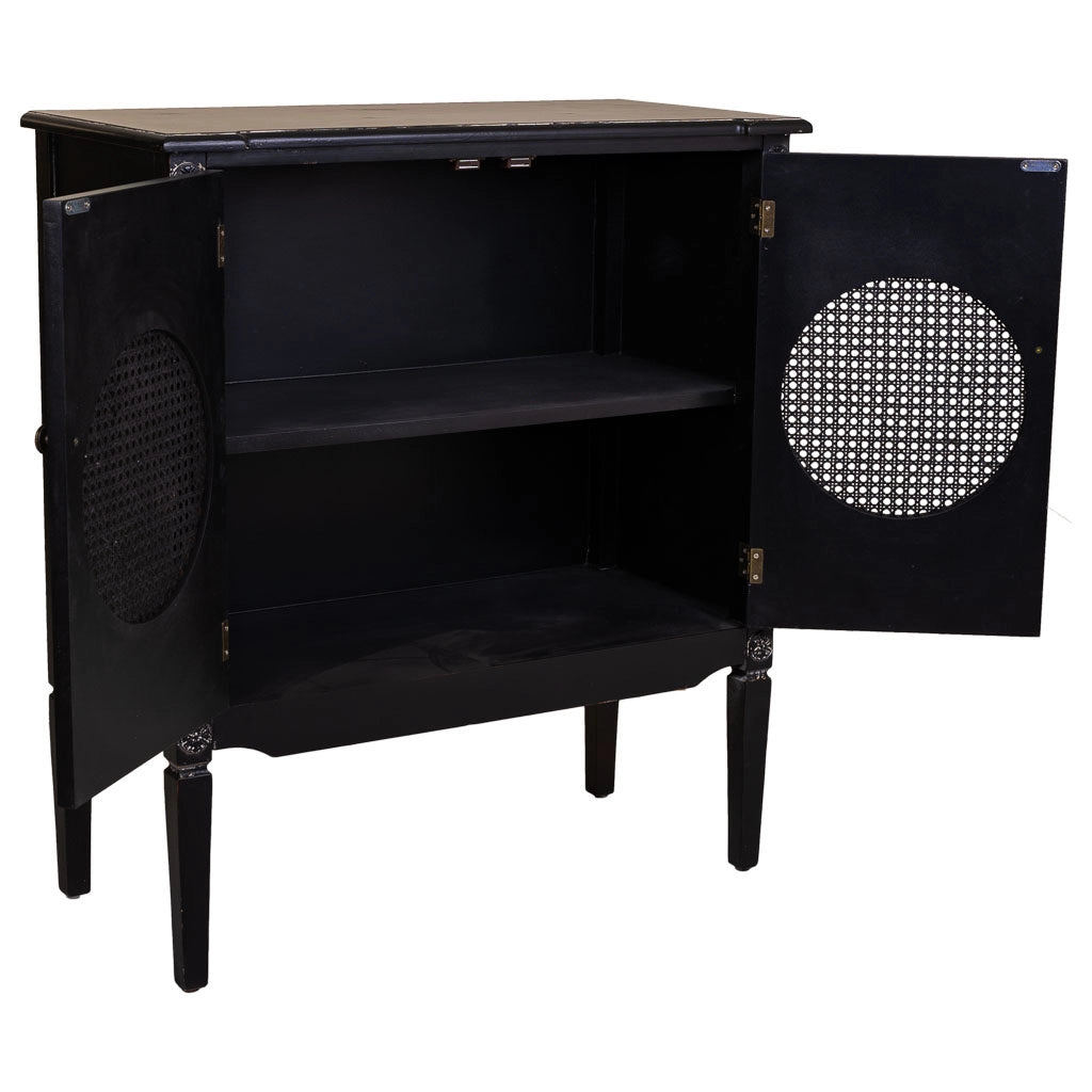 Mobile da ingresso in legno nero 80x38x90h