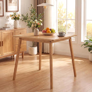 Tavolo da Pranzo in Bambù Ecologico per 4 Persone, Tavolo da Cucina Quadrato, Scrivania Stile Moderno, Tavolino per Spazi Piccoli, Sala da Pranzo, Soggiorno e Appartamento, 70 x 70 x 74,5 cm