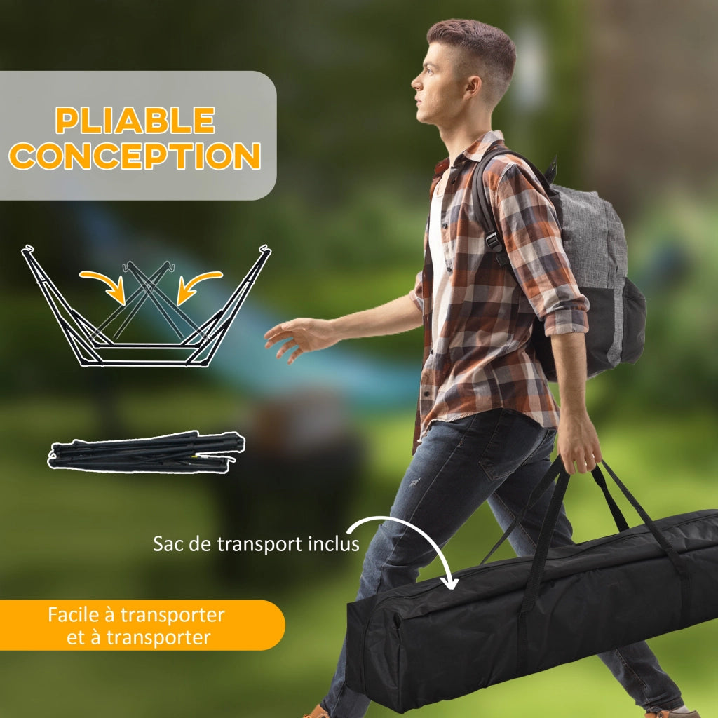 Supporto 2 in 1 per Amaca o Poltrona Sospesa Pieghevole ¨C Zephmum ¨C Grigio 268x89x100cm