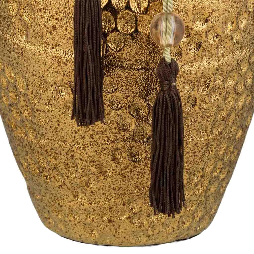 Vaso in ceramica dorata, D17,5x37,5h cm