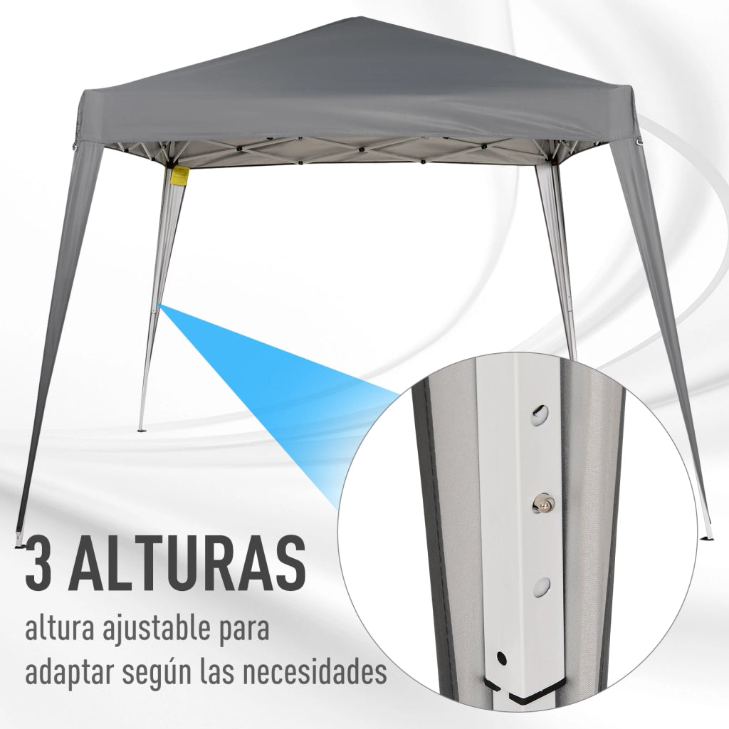 Gazebo pieghevole per giardino ¨C zephmum ¨C grigio 240x240 cm