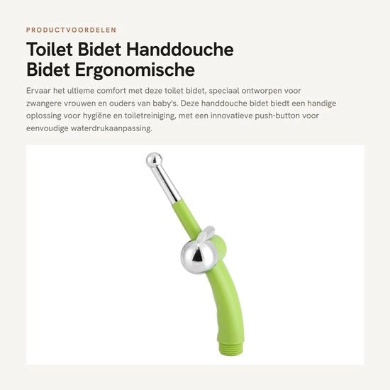 Bidet Manuale Ergonomico - Spruzzatore per Bagno - Pressione dell'Acqua Regolabile - Resistente alla Corrosione - Realizzato in ABS Duro e Duraturo