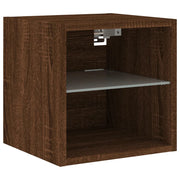 Mobile TV multimediale scaffale TV mobile TV credenza TV sala da pranzo soggiorno parete attrezzata per camera da letto con luci LED rovere 30 x 28,5 x 30 cm marrone 02_0027944