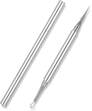 Strumento per rimuovere imperfezioni - Rimosso imperfezioni con acciaio inossidabile - Rimosso milieus - Comedone estraente - Acne ago - Cura del viso - Argento - Strumento per acne