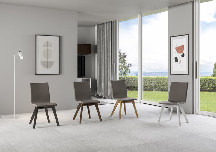 Sedia 52x52x87 cm Trudy gambe Antracite in Similpelle Tortora