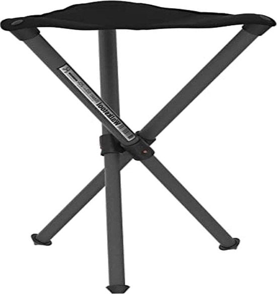 Sedia a Sgabello in Alluminio Nero - 50 cm di Altezza - 150 kg di Capacità di Carico - Prodotto in Svezia