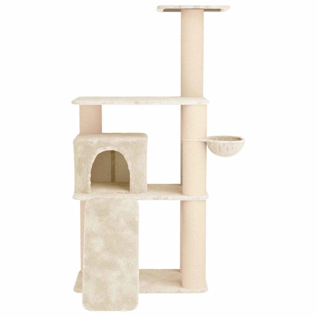 Albero per gatti con pali per graffiare in sisal Crema 173 cm 42033048