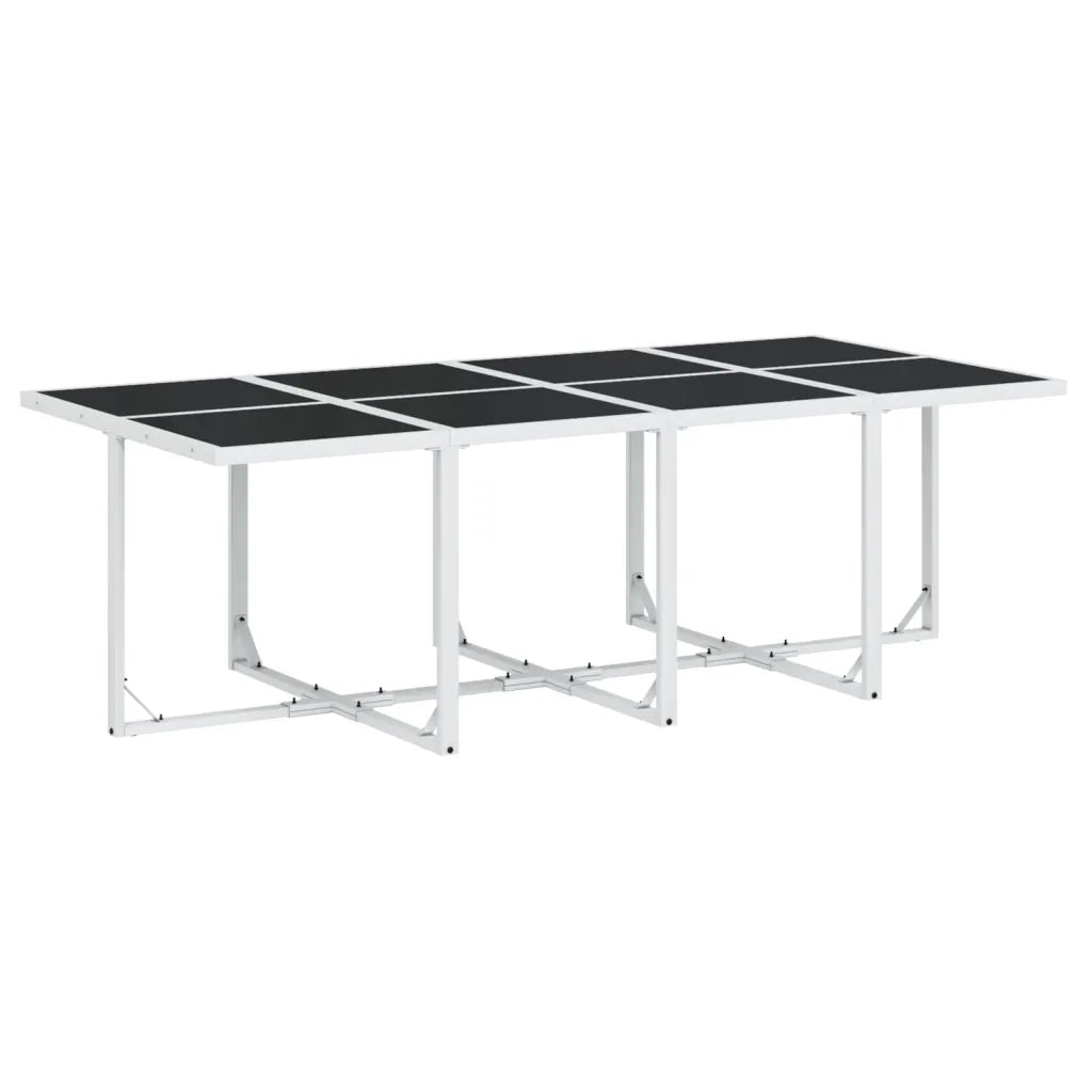 Set da Pranzo da Giardino 13 pz con Cuscini Bianco in Textilene 3295115