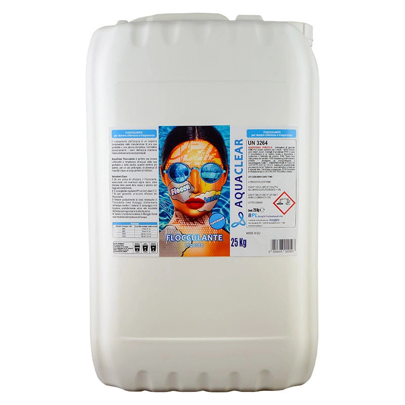 Flocculante Liquido Effetto Schiarente Per Piscina, Confezione Da 25 Kg