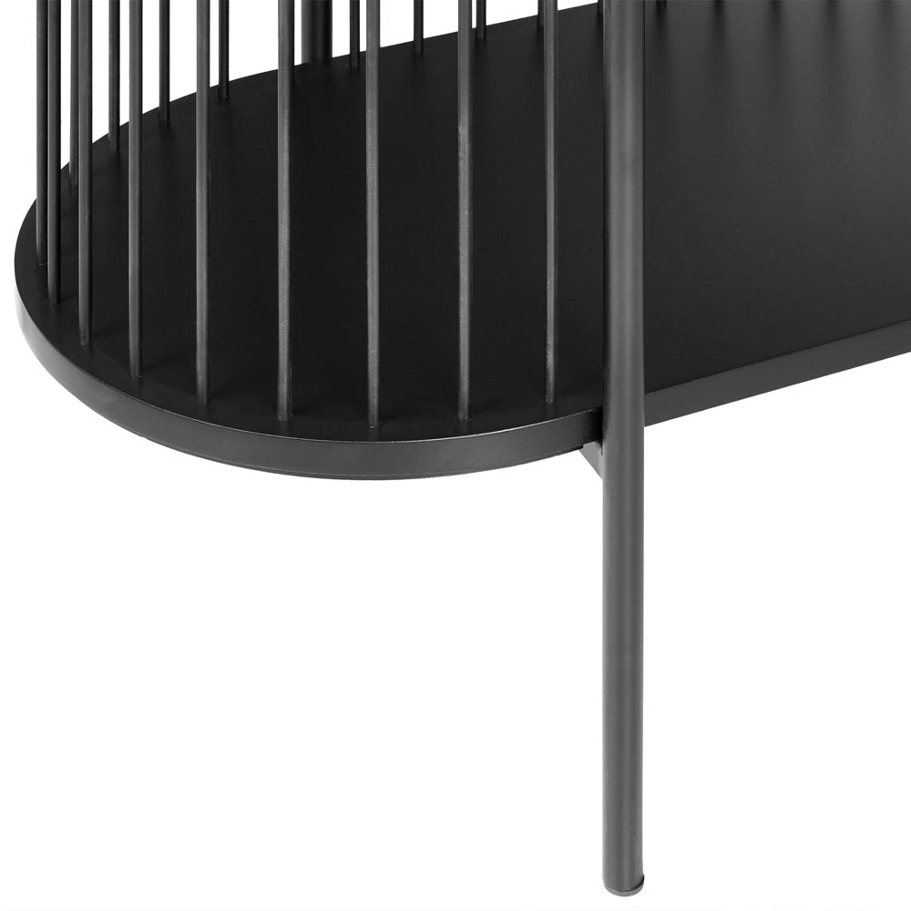 Tavolo porta TV Moderno MDF 2 ripiani Soggiorno Nero stile moderno