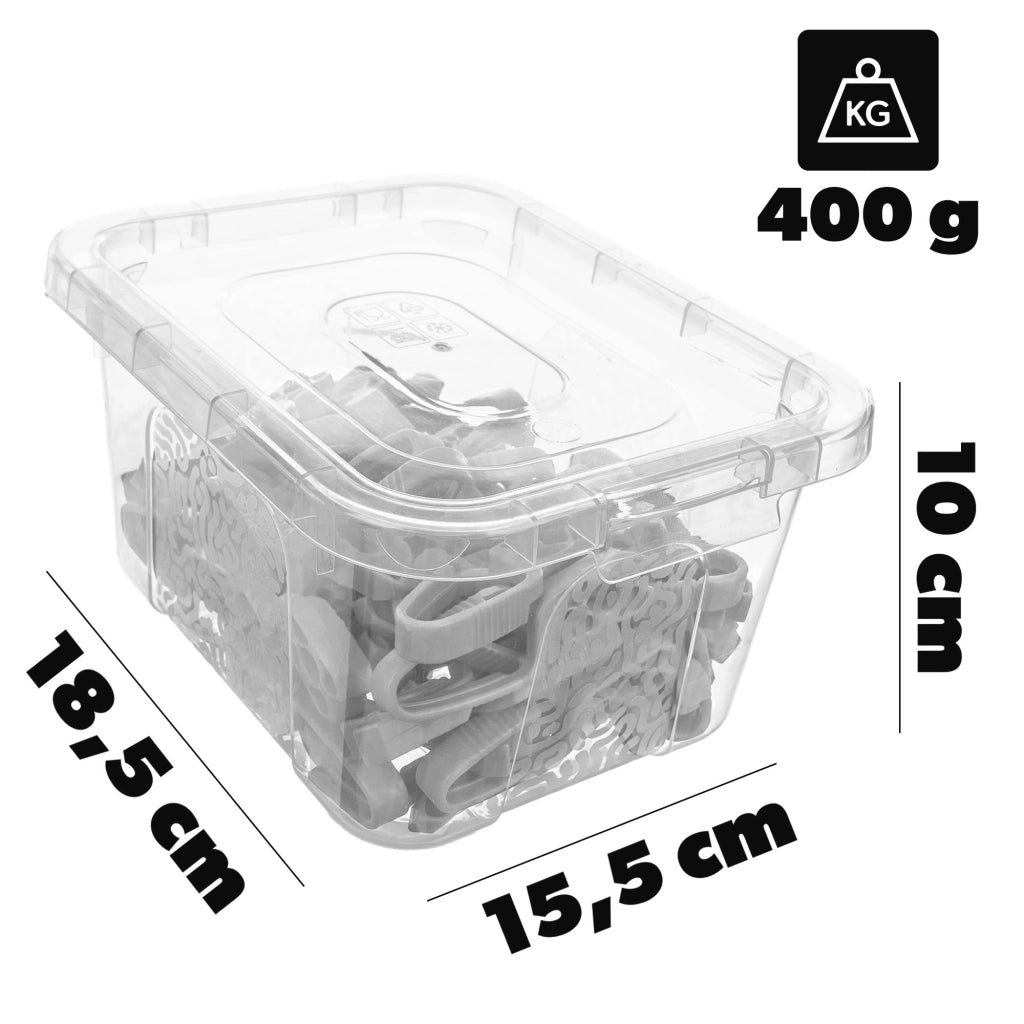 Mollette per bucato KADAX, set da 50 pezzi + contenitore con coperchio