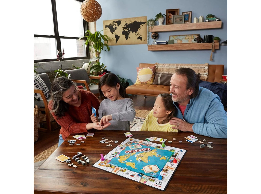 Monopoly In Viaggio per il Mondo Hasbro Gaming Gioco da Tavolo per Famiglie con Tabellone Cancellabile e Pedine Timbro Regalo per Bambini dagli 8 Anni in Su