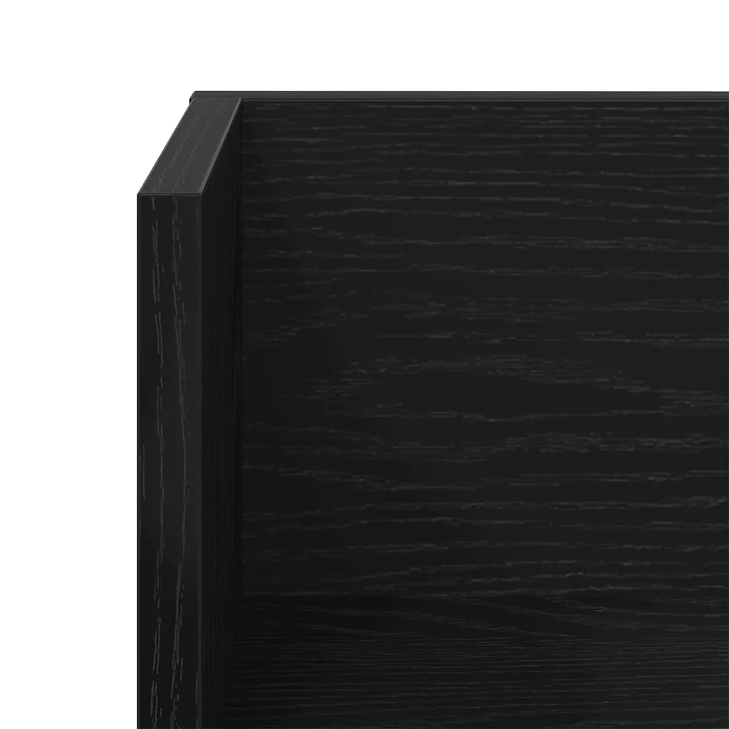 Mensole da Parete 2pz Nere 100x16,5x16,5 cm Legno Multistrato 860041