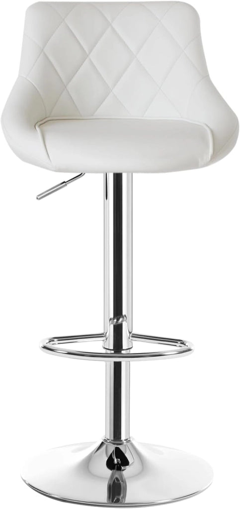Sgabello da Bar con Schienale Poggiapiedi in PU Sedia Girevole Moderna 1 Pezzo Bianco