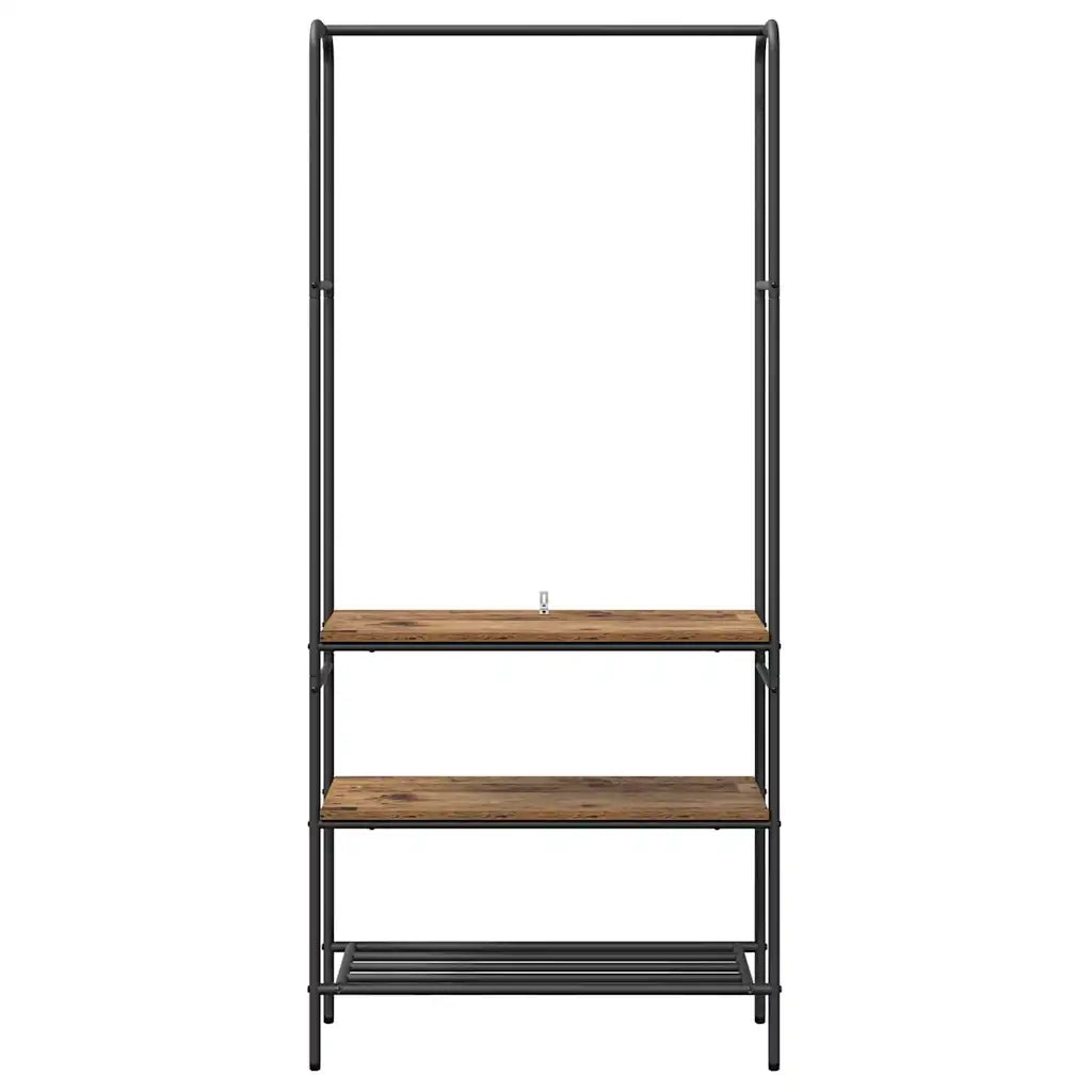 vidaXL Ripiano per vestiti con mensole Legno vecchio 77 x 30 x 171 cm