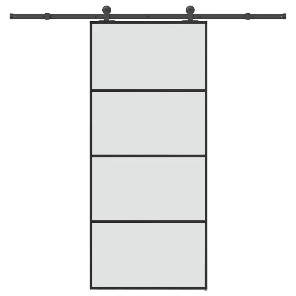 Porta Scorrevole con Ferramenta 90x205cm Vetro ESG Alluminio