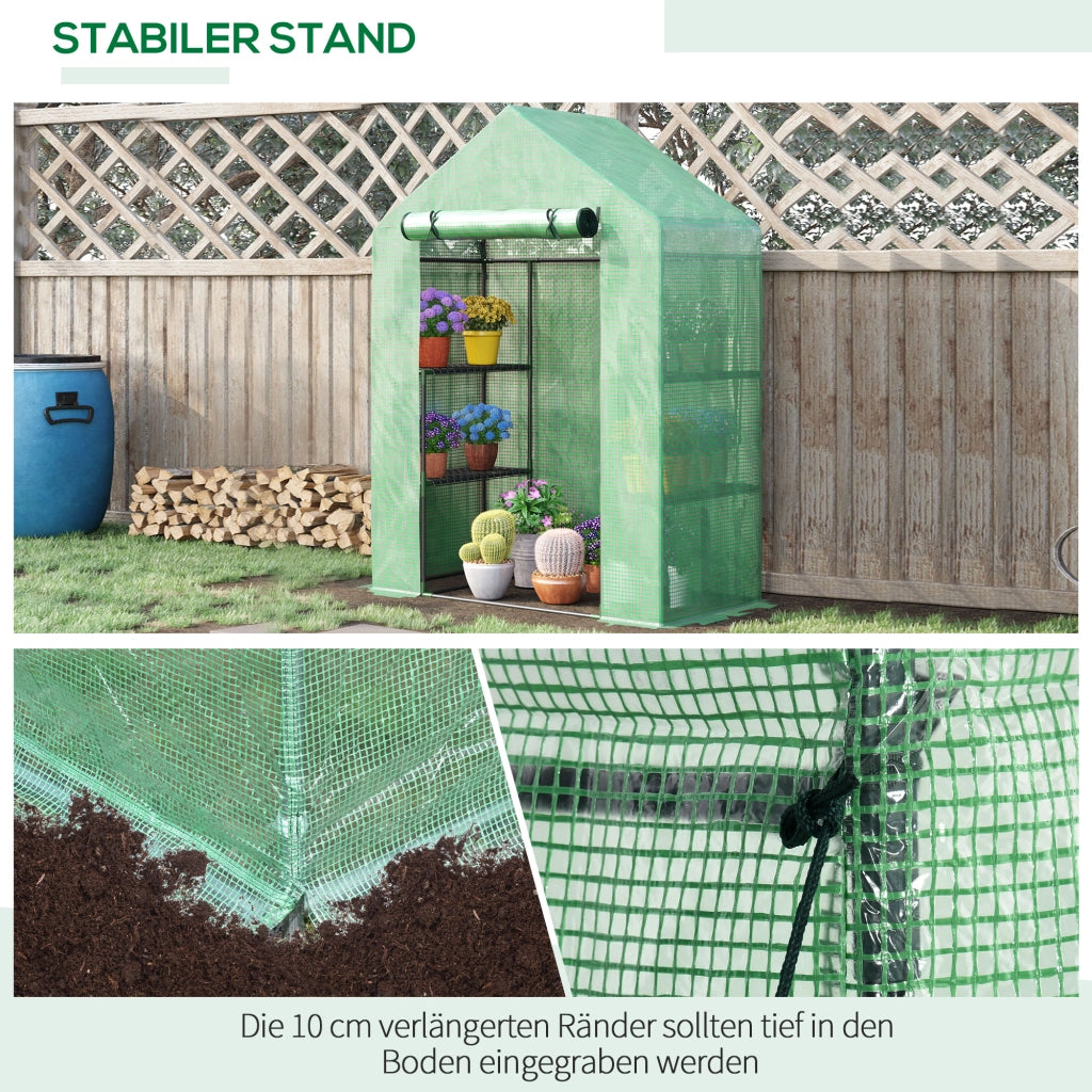 Serra da giardino con 6 ripiani ¨C Minimal ¨C Verde 141x72x191 cm