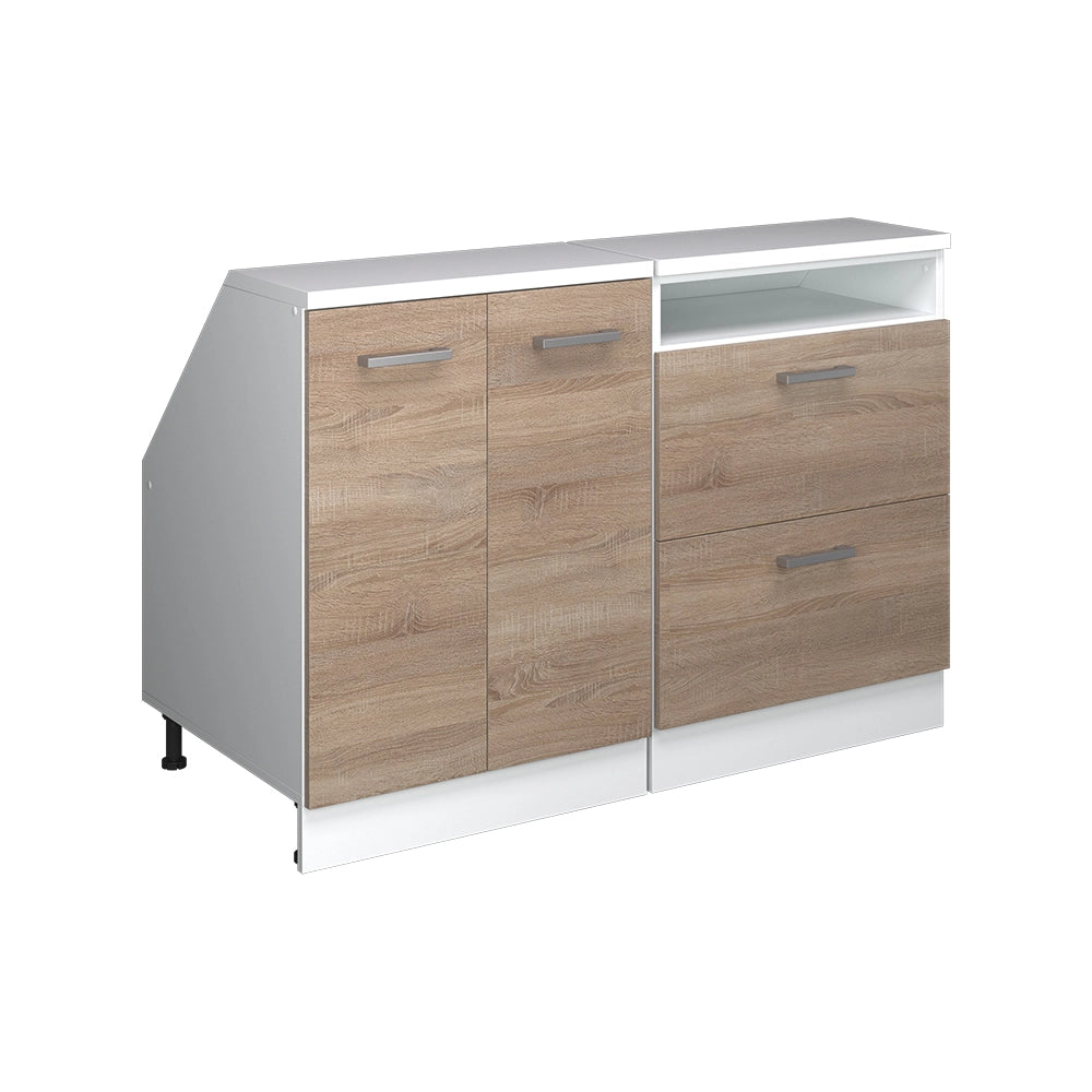 Set di mobili sottotetto Rion Sonoma/Bianco 120 cm Set di 2 carcasse armadio profondità 60 cm Vicco