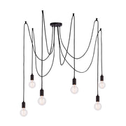 Lampada a sospensione industriale nera 6xE27 Endon