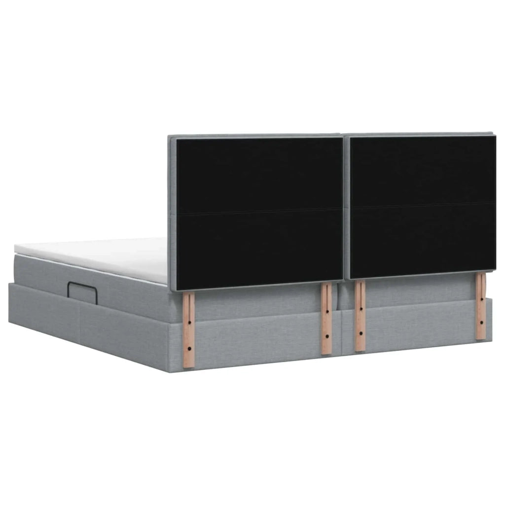Letto con contenitore e materasso Grigio Chiaro 200 x 200 cm 3459462