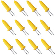 Supporto Grill 12 Pezzi - Acciaio Inossidabile - Design Ergonomico - Maniglie per Mais - Utensili da Cucina - Facile da Pulire - Maniglie per Mais