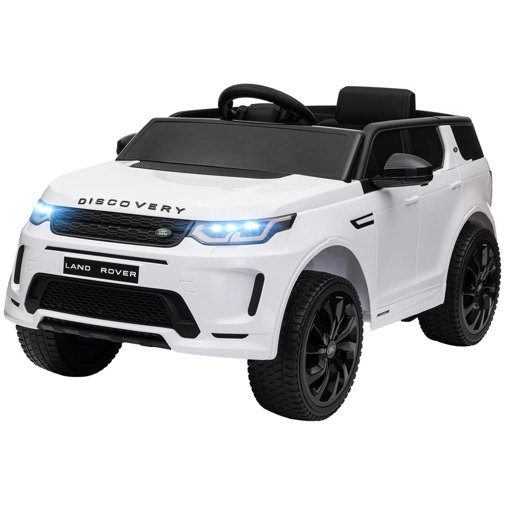 Auto elettrica per bambini Land Rover Discovery Sport ¨C zephmum ¨C Bianco, LED, telecomando, 12V