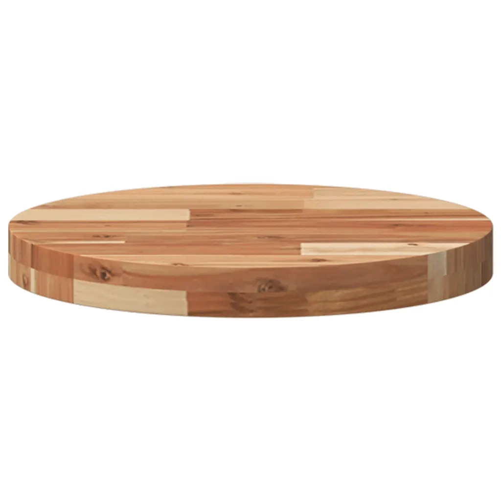 Piano Tavolo Rotondo Ã˜40x4 cm in Legno Massello di Acacia