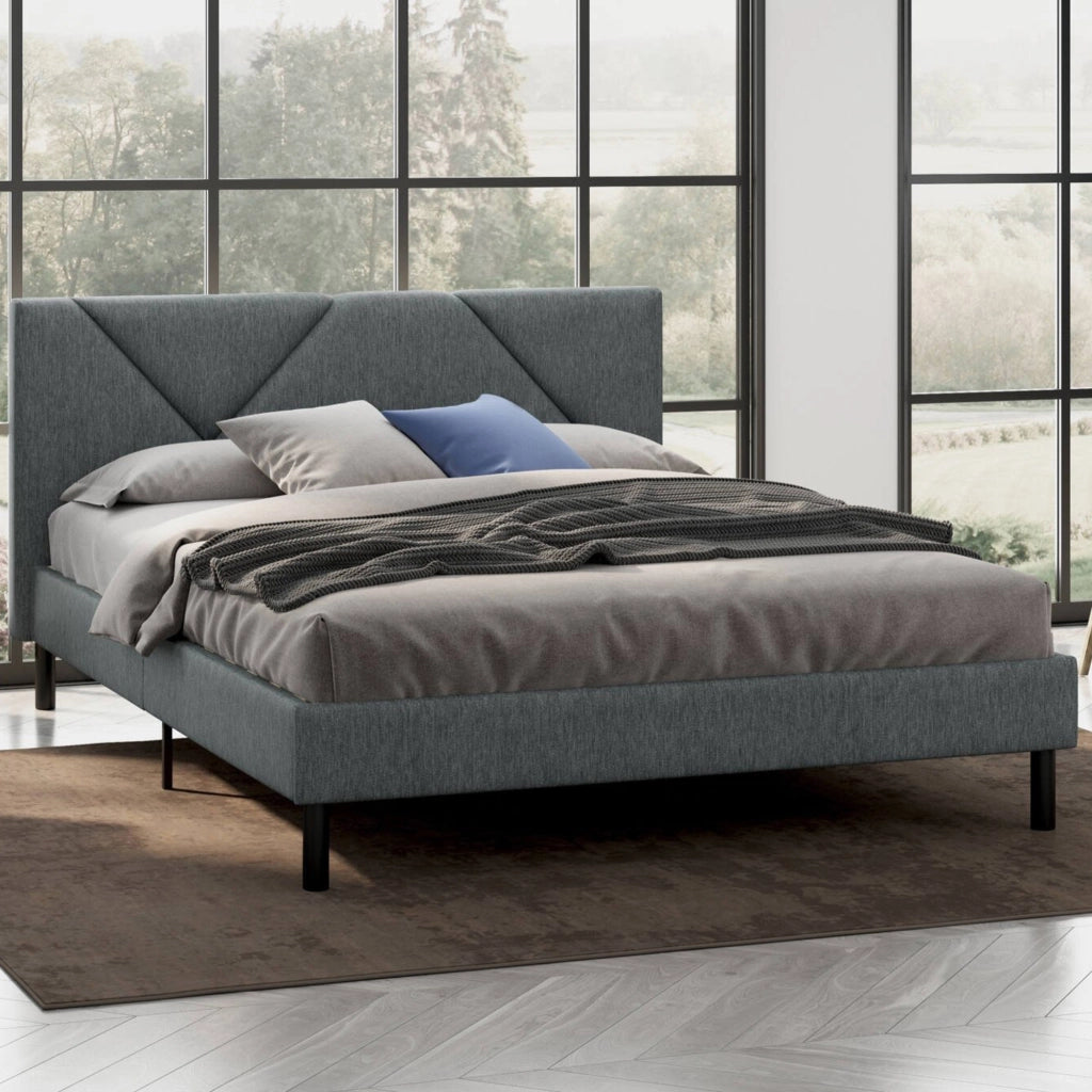 Morpheus, Letto Matrimoniale Dimensione Materasso 160x190 cm, Grigio Tortora\