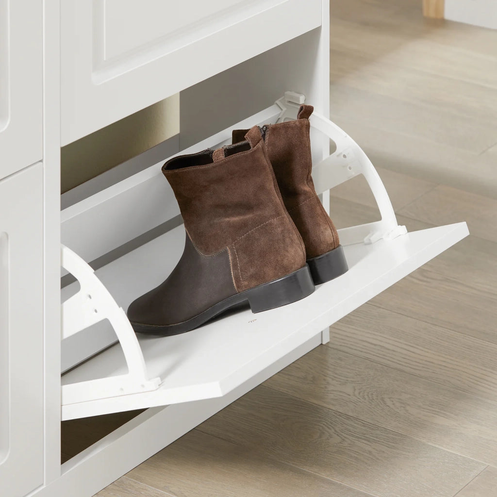 Scarpiera salvaspazio Slim Mobili per Scarpe Serie Scarpiere 105x24x83cm Bianco FSR79-W