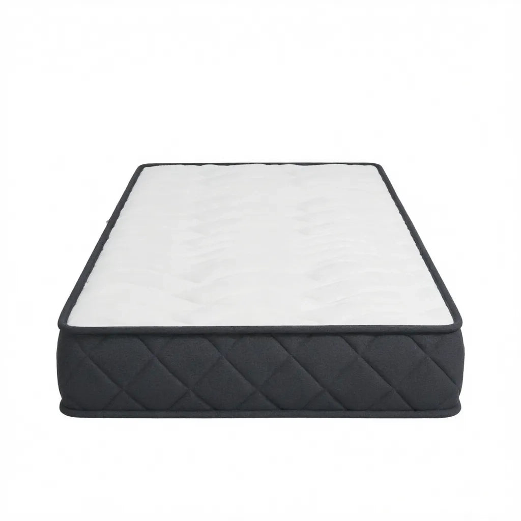 Materasso in Memory Foam e Schiuma Ondulata con Base Antiscivolo 90x190x20 cm; Bianco e Grigio